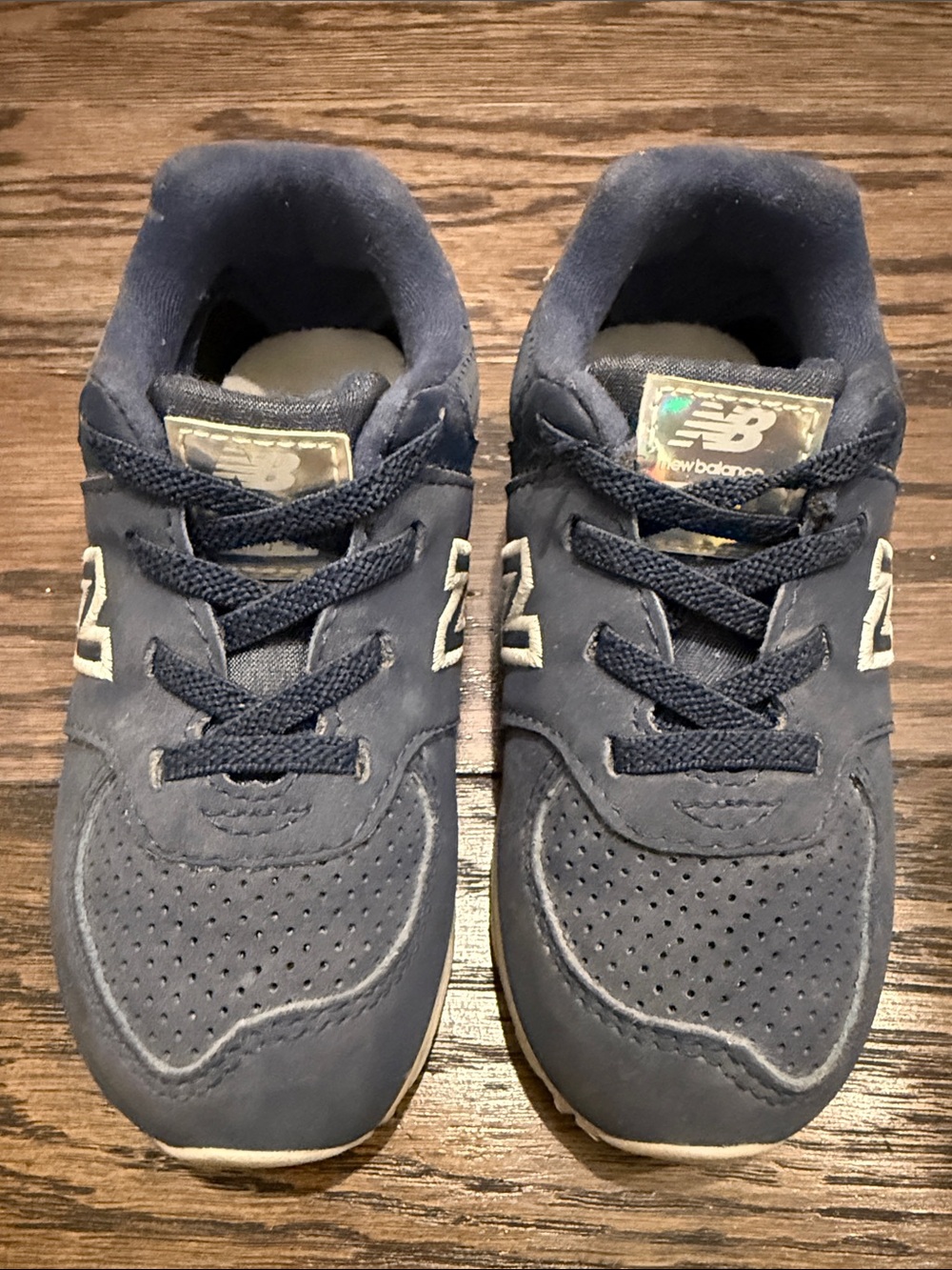 New Balance 574 Kids Navy 7.5c Suede Sneakers